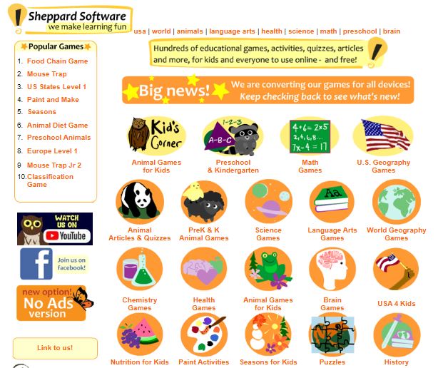 Sheppard Software Educational Game